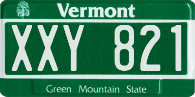 VT license plate XXY821