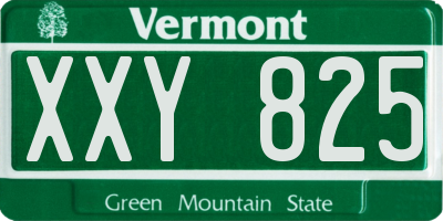 VT license plate XXY825