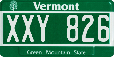 VT license plate XXY826