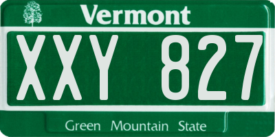 VT license plate XXY827