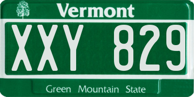 VT license plate XXY829