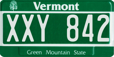 VT license plate XXY842