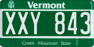 VT license plate XXY843
