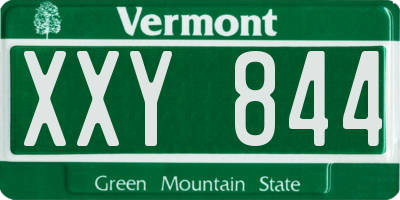 VT license plate XXY844