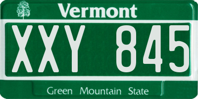 VT license plate XXY845