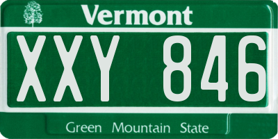 VT license plate XXY846