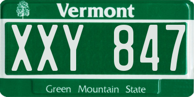 VT license plate XXY847