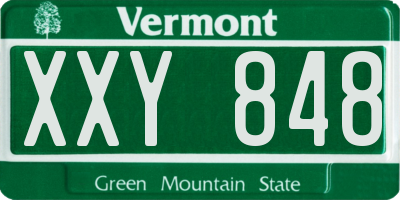 VT license plate XXY848