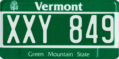 VT license plate XXY849