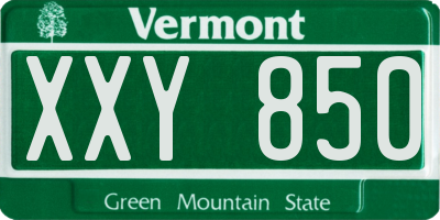 VT license plate XXY850