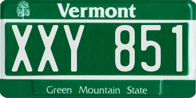 VT license plate XXY851