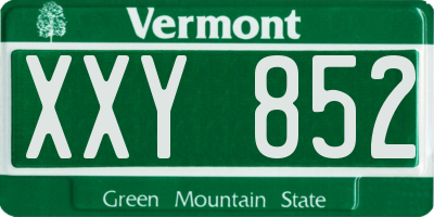 VT license plate XXY852