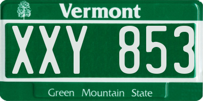 VT license plate XXY853