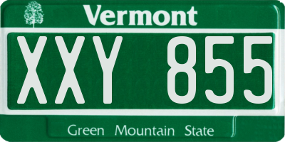 VT license plate XXY855