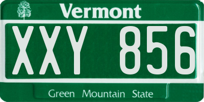 VT license plate XXY856