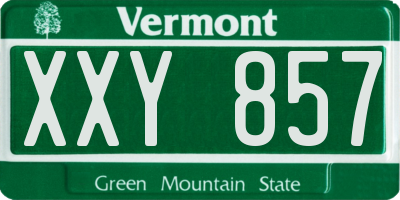 VT license plate XXY857