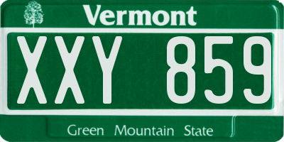 VT license plate XXY859