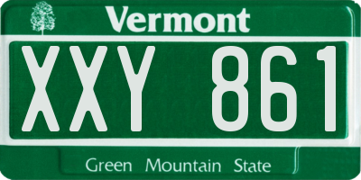 VT license plate XXY861