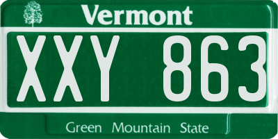 VT license plate XXY863