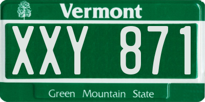 VT license plate XXY871