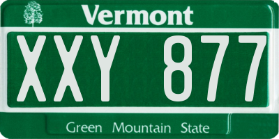 VT license plate XXY877