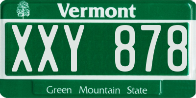 VT license plate XXY878