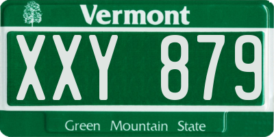 VT license plate XXY879