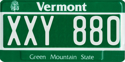 VT license plate XXY880
