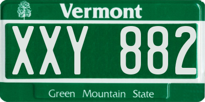 VT license plate XXY882