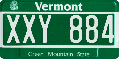 VT license plate XXY884
