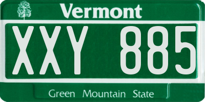 VT license plate XXY885