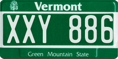 VT license plate XXY886