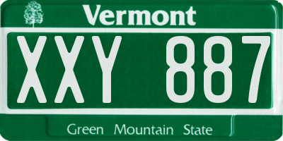 VT license plate XXY887