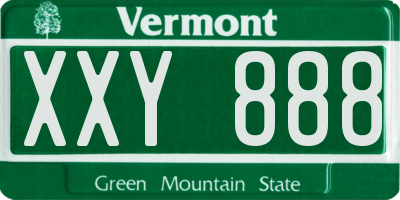 VT license plate XXY888