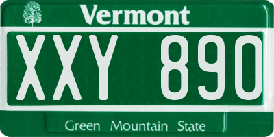VT license plate XXY890