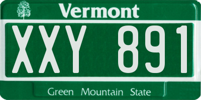 VT license plate XXY891