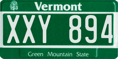 VT license plate XXY894