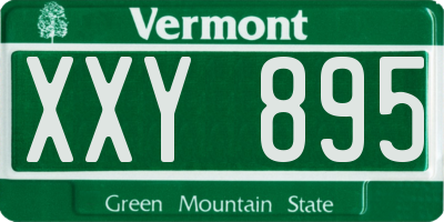 VT license plate XXY895