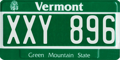 VT license plate XXY896