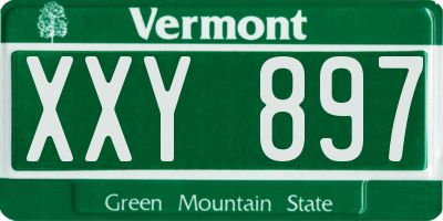 VT license plate XXY897