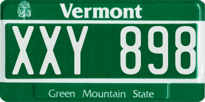 VT license plate XXY898