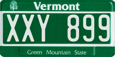 VT license plate XXY899