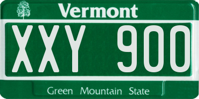 VT license plate XXY900