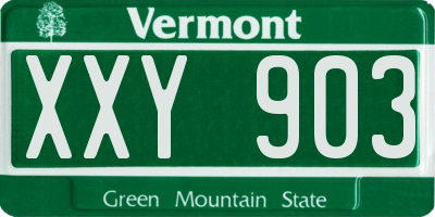 VT license plate XXY903