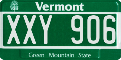 VT license plate XXY906