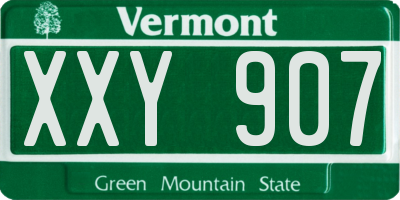 VT license plate XXY907