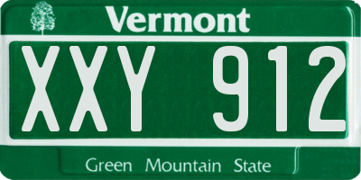 VT license plate XXY912