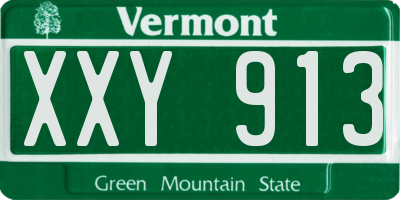 VT license plate XXY913