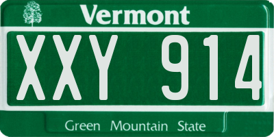 VT license plate XXY914