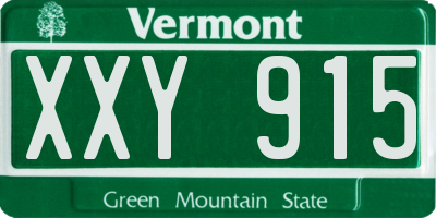 VT license plate XXY915